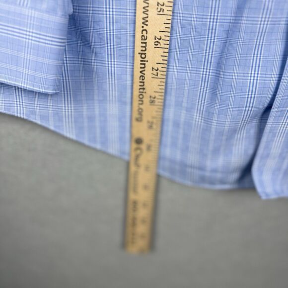 Brooks Brothers 346 Slim Fit Blue Checkered Button Down Shirt Non Iron 16.5 4/5 - Picture 4 of 5